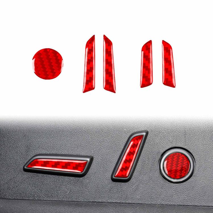 For Tesla Model 3 2023- 5pcs/Set Carbon Fiber Car Seat Adjustment Button Decorative Sticker, Car Seat Adjustment Button