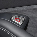 For Tesla Model 3 2019-2023 / Y 2019-2024 4pcs/Set Carbon Fiber Car Door Switch Decorative Sticker with Label, For Tesla Model 3 2019-2023 / Y 2019-2024 Car Door Switch