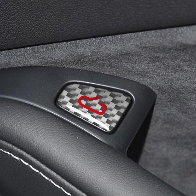 For Tesla Model 3 2019-2023 / Y 2019-2024 4pcs/Set Carbon Fiber Car Door Switch Decorative Sticker with Label, For Tesla Model 3 2019-2023 / Y 2019-2024 Car Door Switch
