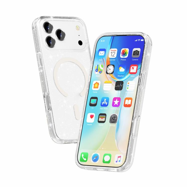 Glitzerpuder-MagSafe-Magnet-Handyhülle im Terminator-Stil, für iPhone 17 Pro Max, für iPhone 17 Pro, für iPhone 17, für iPhone Air