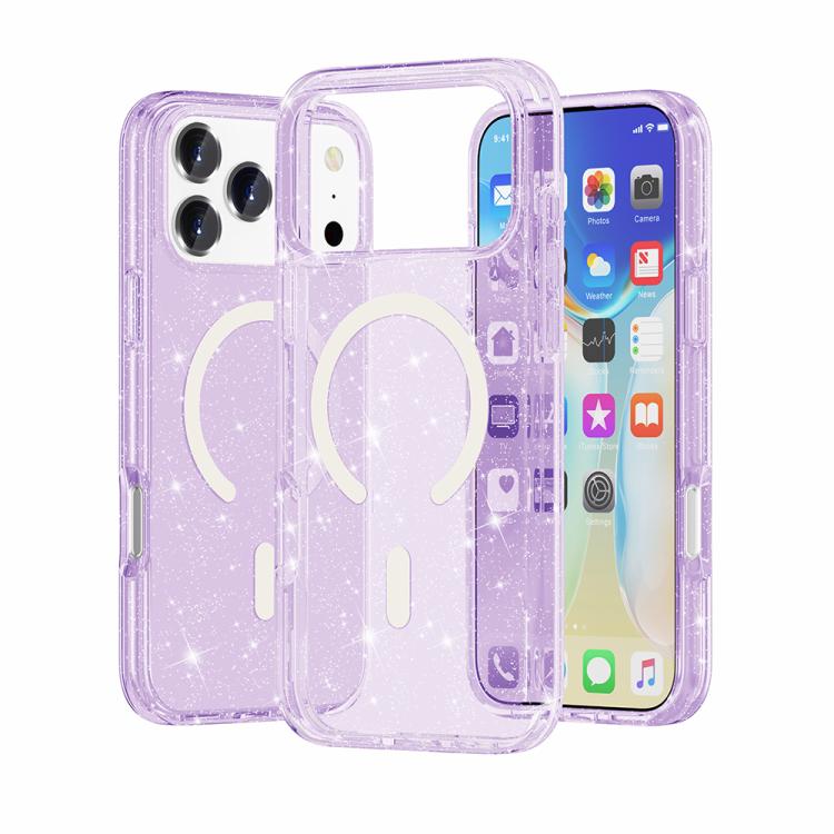 Glitzerpuder-MagSafe-Magnet-Handyhülle im Terminator-Stil, für iPhone 17 Pro Max, für iPhone 17 Pro, für iPhone 17, für iPhone Air