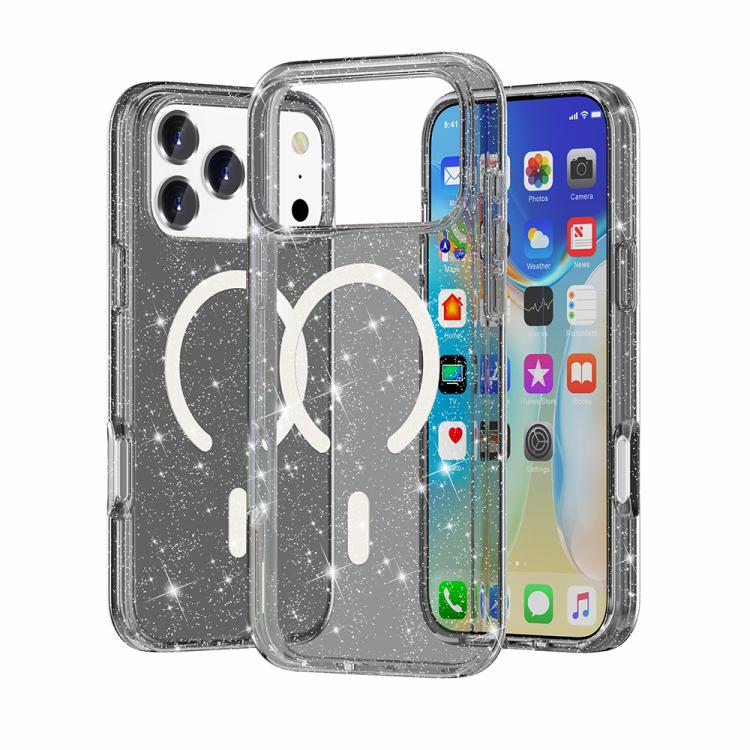 Glitzerpuder-MagSafe-Magnet-Handyhülle im Terminator-Stil, für iPhone 17 Pro Max, für iPhone 17 Pro, für iPhone 17, für iPhone Air