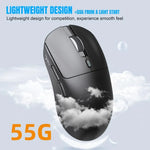 HXSJ T68 3 Modi Kabelgebundene 2,4 G BT5.1 Kabellose Leichte Gaming-Maus, T68