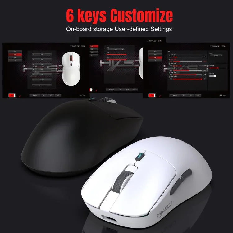 HXSJ T68 3 Modi Kabelgebundene 2,4 G BT5.1 Kabellose Leichte Gaming-Maus, T68