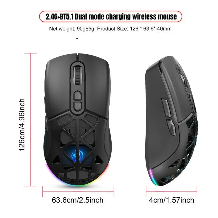 HXSJ T26 Dual-Mode 2.4G BT5.1 Wiederaufladbare Kabellose Maus, T26