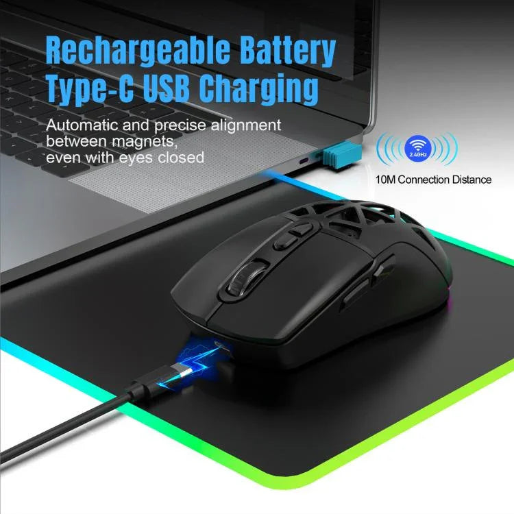 HXSJ T26 Dual-Mode 2.4G BT5.1 Wiederaufladbare Kabellose Maus, T26