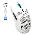 HXSJ T66 3 Modi kabelgebundene 2.4G BT5.3 kabellose RGB wiederaufladbare Maus, T66