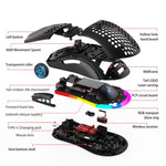 HXSJ T66 3 Modi kabelgebundene 2.4G BT5.3 kabellose RGB wiederaufladbare Maus, T66