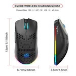 HXSJ T66 3 Modi kabelgebundene 2.4G BT5.3 kabellose RGB wiederaufladbare Maus, T66