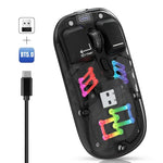 HXSJ T200 Dual-Modus 2.4G BT5.0 Transparente RGB Kabellose Maus, T200