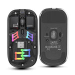 HXSJ T200 Dual-Modus 2.4G BT5.0 Transparente RGB Kabellose Maus, T200