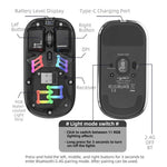 HXSJ T200 Dual-Modus 2.4G BT5.0 Transparente RGB Kabellose Maus, T200