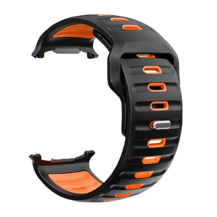 Gestreiftes, zweifarbiges Silikon-Uhrenarmband, für Samsung Galaxy Watch Ultra 47 mm / Ultra 2025