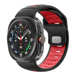 Gestreiftes, zweifarbiges Silikon-Uhrenarmband, für Samsung Galaxy Watch Ultra 47 mm / Ultra 2025