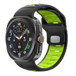 Gestreiftes, zweifarbiges Silikon-Uhrenarmband, für Samsung Galaxy Watch Ultra 47 mm / Ultra 2025