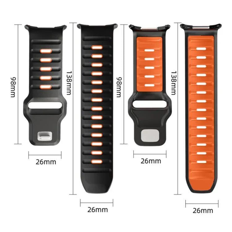 Gestreiftes, zweifarbiges Silikon-Uhrenarmband, für Samsung Galaxy Watch Ultra 47 mm / Ultra 2025