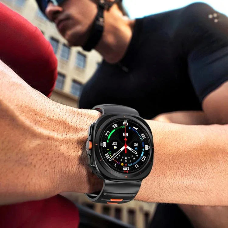 Gestreiftes, zweifarbiges Silikon-Uhrenarmband, für Samsung Galaxy Watch Ultra 47 mm / Ultra 2025