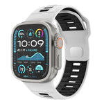 Gemustertes Silikon-Uhrenarmband mit umgekehrter Dornschließe, für Apple Watch 46 mm / 49 mm / 45 mm / 44 mm