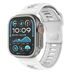 Gemustertes Silikon-Uhrenarmband mit umgekehrter Dornschließe, für Apple Watch 46 mm / 49 mm / 45 mm / 44 mm