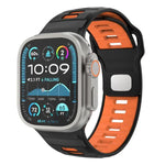 Gemustertes Silikon-Uhrenarmband mit umgekehrter Dornschließe, für Apple Watch 46 mm / 49 mm / 45 mm / 44 mm