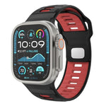 Gemustertes Silikon-Uhrenarmband mit umgekehrter Dornschließe, für Apple Watch 46 mm / 49 mm / 45 mm / 44 mm