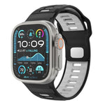 Gemustertes Silikon-Uhrenarmband mit umgekehrter Dornschließe, für Apple Watch 46 mm / 49 mm / 45 mm / 44 mm
