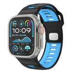 Gemustertes Silikon-Uhrenarmband mit umgekehrter Dornschließe, für Apple Watch 46 mm / 49 mm / 45 mm / 44 mm