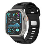 Gemustertes Silikon-Uhrenarmband mit umgekehrter Dornschließe, für Apple Watch 46 mm / 49 mm / 45 mm / 44 mm