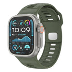 Gemustertes Silikon-Uhrenarmband mit umgekehrter Dornschließe, für Apple Watch 46 mm / 49 mm / 45 mm / 44 mm