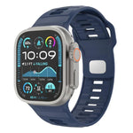 Gemustertes Silikon-Uhrenarmband mit umgekehrter Dornschließe, für Apple Watch 46 mm / 49 mm / 45 mm / 44 mm