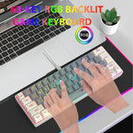 HXSJ V400 Kabelgebundene farblich passende RGB-hintergrundbeleuchtete Membrantastatur 63 Tasten, Kabellänge: 1,7 m, V400 Beige + Grau, V400 Grau + Beige, V400 Beige + Grau + Orange, V400 Grau + Beige + Orange