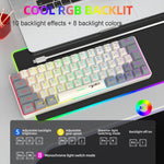 HXSJ V400 Kabelgebundene farblich passende RGB-hintergrundbeleuchtete Membrantastatur 63 Tasten, Kabellänge: 1,7 m, V400 Beige + Grau, V400 Grau + Beige, V400 Beige + Grau + Orange, V400 Grau + Beige + Orange