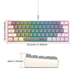 HXSJ V400 Kabelgebundene farblich passende RGB-hintergrundbeleuchtete Membrantastatur 63 Tasten, Kabellänge: 1,7 m, V400 Beige + Grau, V400 Grau + Beige, V400 Beige + Grau + Orange, V400 Grau + Beige + Orange