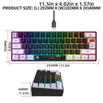 HXSJ V700WB Kabelgebundene RGB-Hintergrundbeleuchtung Membran-Tastatur, 61 Tasten, Kabellänge: 1,7 m, V700WB