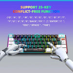 HXSJ V700WB Kabelgebundene RGB-Hintergrundbeleuchtung Membran-Tastatur, 61 Tasten, Kabellänge: 1,7 m, V700WB