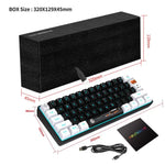 HXSJ V700WB Kabelgebundene RGB-Hintergrundbeleuchtung Membran-Tastatur, 61 Tasten, Kabellänge: 1,7 m, V700WB