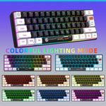HXSJ V700WB Kabelgebundene RGB-Hintergrundbeleuchtung Membran-Tastatur, 61 Tasten, Kabellänge: 1,7 m, V700WB
