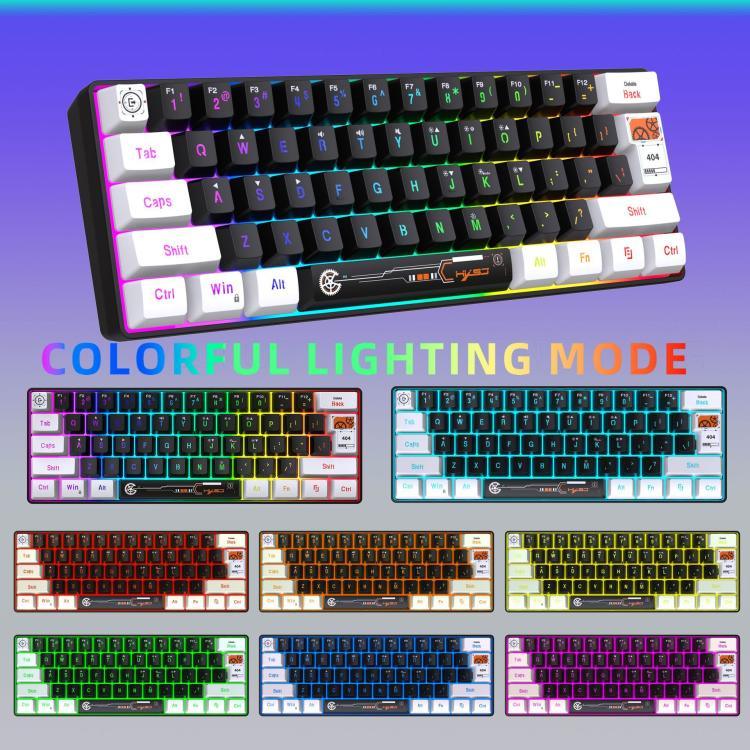 HXSJ V700WB Kabelgebundene RGB-Hintergrundbeleuchtung Membran-Tastatur, 61 Tasten, Kabellänge: 1,7 m, V700WB