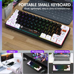 HXSJ V700WB Kabelgebundene RGB-Hintergrundbeleuchtung Membran-Tastatur, 61 Tasten, Kabellänge: 1,7 m, V700WB