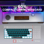 HXSJ V700WB Kabelgebundene RGB-Hintergrundbeleuchtung Membran-Tastatur, 61 Tasten, Kabellänge: 1,7 m, V700WB