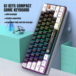 HXSJ V700WB Kabelgebundene RGB-Hintergrundbeleuchtung Membran-Tastatur, 61 Tasten, Kabellänge: 1,7 m, V700WB