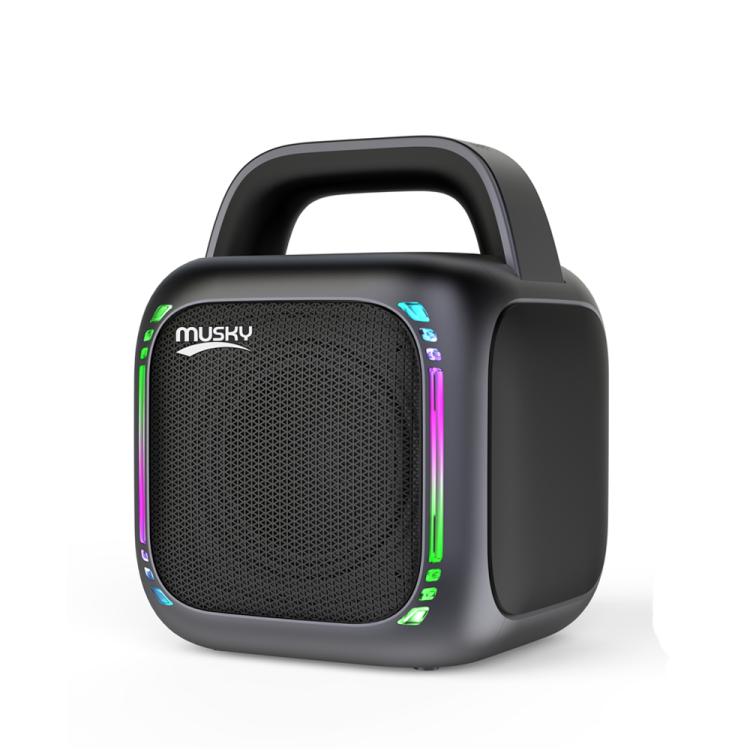 MS6K Tragbarer RGB Dazzling Bluetooth-Lautsprecher Outdoor Karaoke Subwoofer, ohne Mikrofon, Dual-Mikrofon