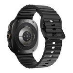 xDfind Silikonarmband mit Wellenmuster und Ziernähten für Samsung Galaxy Watch8 Classic 46 mm / Watch8 44 mm / 40 mm, Größe L