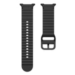 xDfind Silikonarmband mit Wellenmuster und Ziernähten für Samsung Galaxy Watch8 Classic 46 mm / Watch8 44 mm / 40 mm, Größe L
