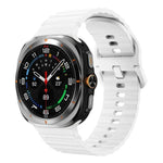xDfind Silikonarmband mit Wellenmuster und Ziernähten für Samsung Galaxy Watch8 Classic 46 mm / Watch8 44 mm / 40 mm, Größe L
