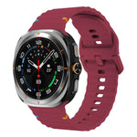 xDfind Silikonarmband mit Wellenmuster und Ziernähten für Samsung Galaxy Watch8 Classic 46 mm / Watch8 44 mm / 40 mm, Größe L