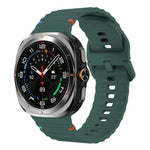 xDfind Silikonarmband mit Wellenmuster und Ziernähten für Samsung Galaxy Watch8 Classic 46 mm / Watch8 44 mm / 40 mm, Größe L