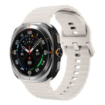 xDfind Silikonarmband mit Wellenmuster und Ziernähten für Samsung Galaxy Watch8 Classic 46 mm / Watch8 44 mm / 40 mm, Größe L