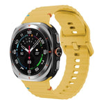 xDfind Silikonarmband mit Wellenmuster und Ziernähten für Samsung Galaxy Watch8 Classic 46 mm / Watch8 44 mm / 40 mm, Größe L