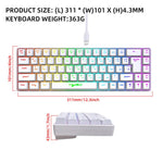 HXSJ V200 Russische Version Kabelgebundene RGB-Hintergrundbeleuchtete Mechanische Tastatur 68 Tastenkappen, Kabellänge: 1,7 m, V200 Russische Version Weiß